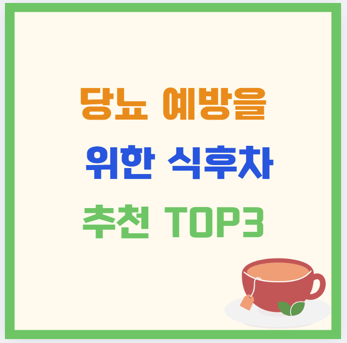 당뇨 예방을 위한 식후차 추천 TOP3 : 혈당 스파이크 잡는 법